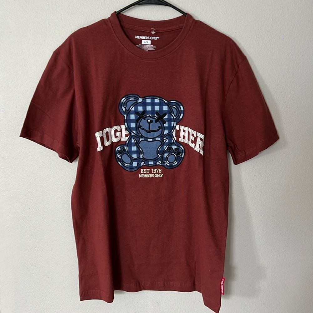 Members Only Men's Embroidered Teddy BearT-shirt size M